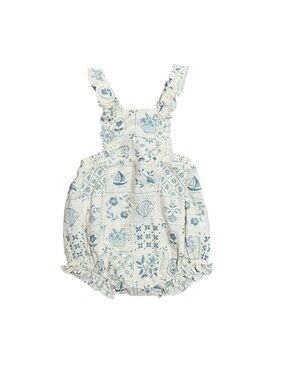 Rylee + Cru Cream and Blue chiara romper tile